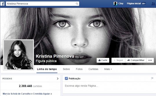 Página de Kristina no Facebook: 2,3 milhões de seguidores (Reprodução)