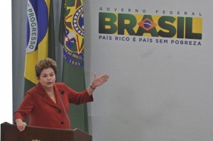 A presidente Dilma Rousseff durante cerimônia no Palácio do Planalto
