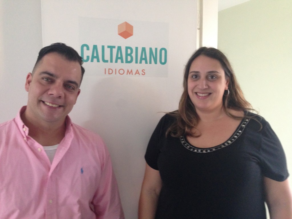Marcelo Noronha e Bruna Caltabiano, donos da Caltabiano Idiomas